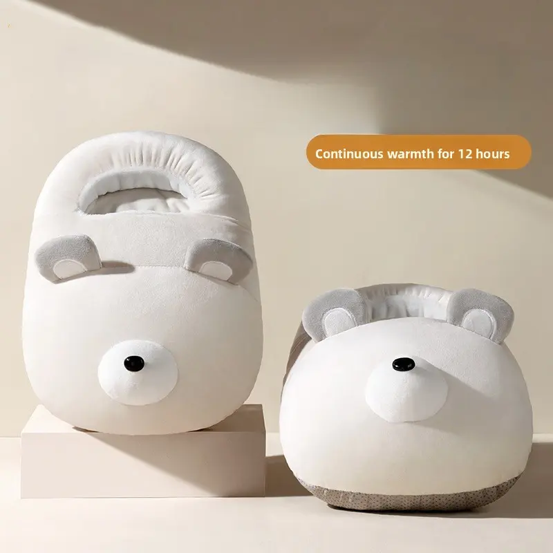 Rechargeable Plush Foot Warmer, Fast-Heating PVC Cordless Winter Home Heater with Hot Water Bottle for Heating