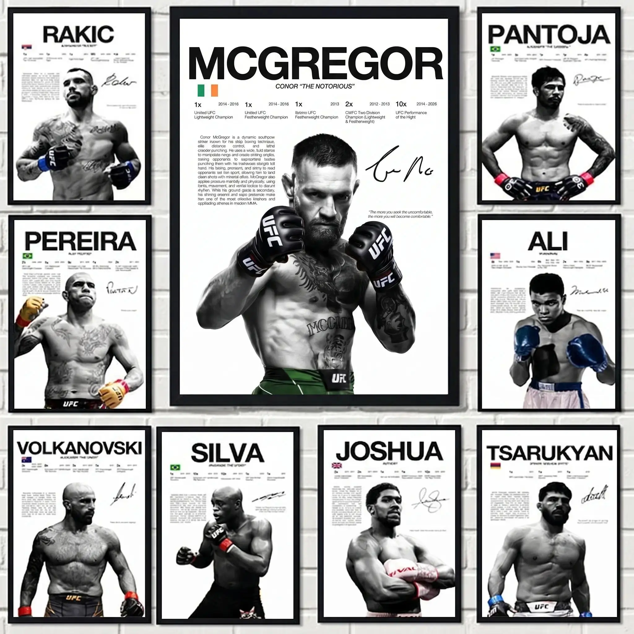 Modern Art Sports Cartoon Canvas Poster - Famous Boxing Legend Khabib Nurmagomedov Inspirational Fight Mural Print, Moisture-Resistant Large Wall Decoration for Gym-Bedroom Home Office