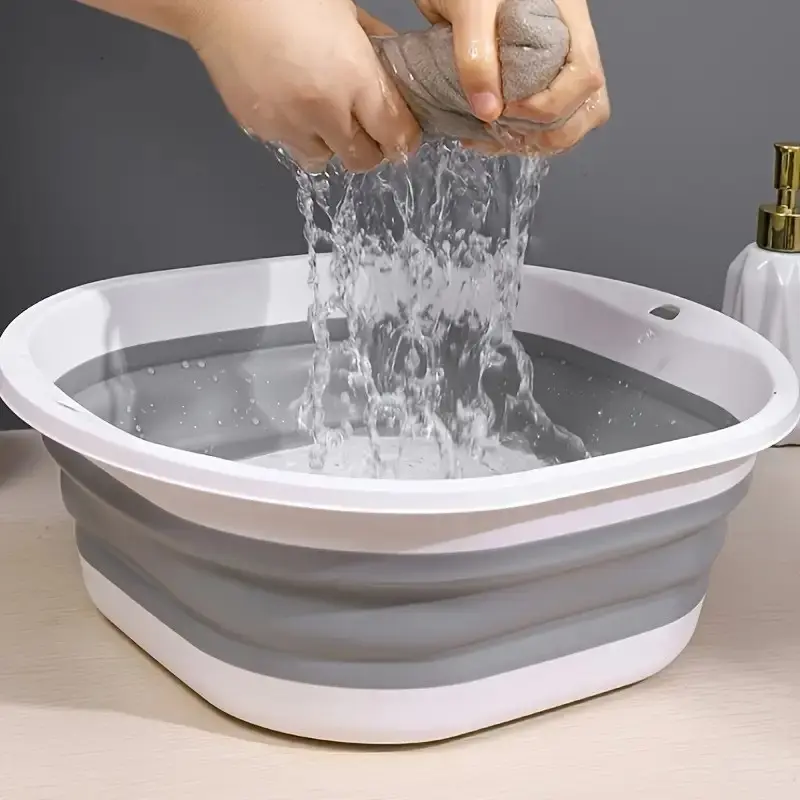 Foldable Portable Heavy-Duty Thick Plastic Basin, Collapsible Foot Bath, Dual Color (/), Space-Saving Manual Foot/hand/bathtub, Ideal for Home, Camping, Laundry, Perfect Gift