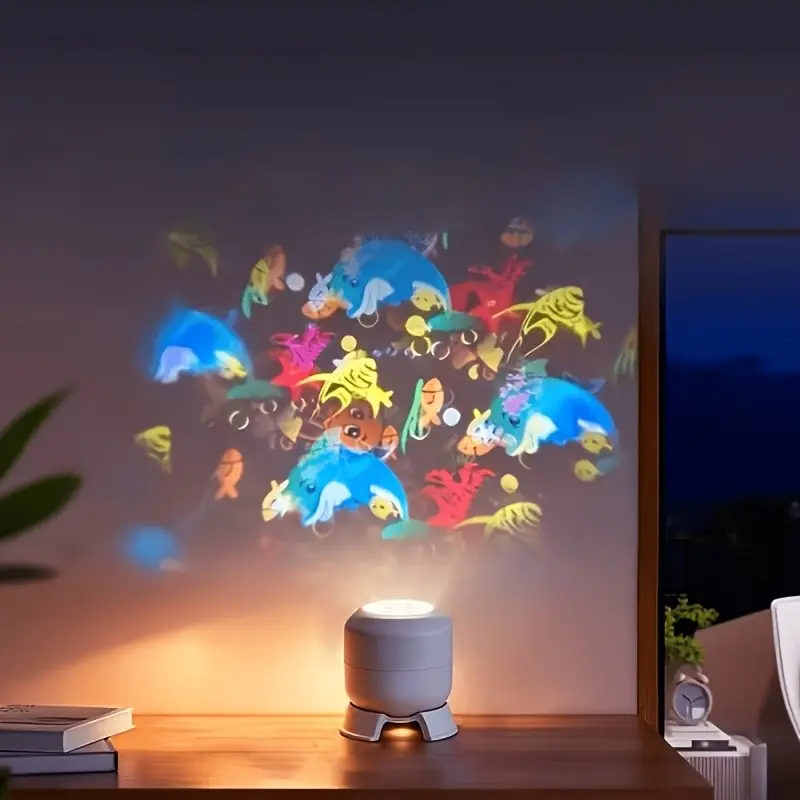 A Usb-Powered Dynamic Adjustable Projection Lamp That Creates Colorful Ocean-Themed Visuals, Making It an Ambient Light for Living Rooms, Bedrooms, And Workspaces, Serves As a Gift for Holidays Or Birthdays, Room Decor Projector