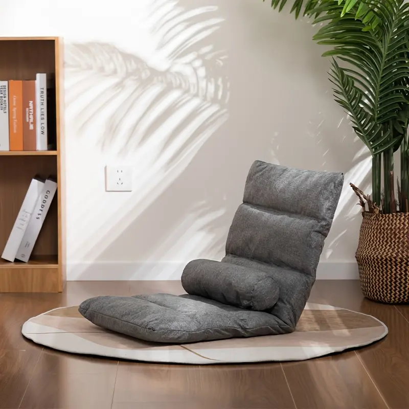 A Modern Home Backrest Chair with Soft Sponge Padding, Practical and Convenient, Featuring Adjustable Angles - Suitable for Home, Dormitory, Bedroom, Balcony, and Computer Use