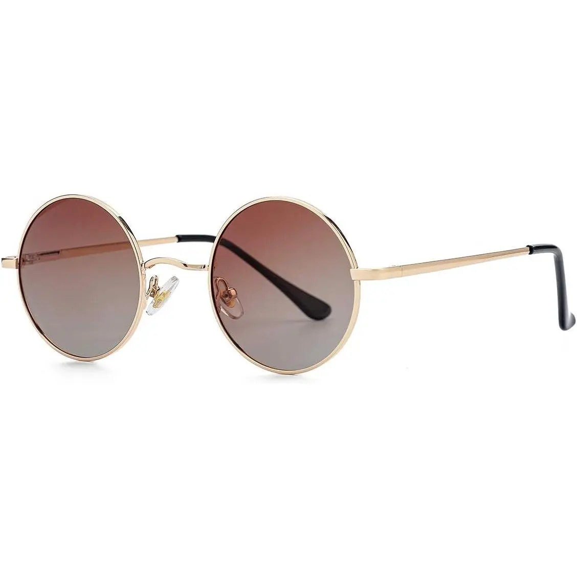 Polarized Round Sunglasses for Men Women Small Circle Glasses | Retro Hippie Style Red Yellow Tinted Lenses Fashion Costume  Accessories