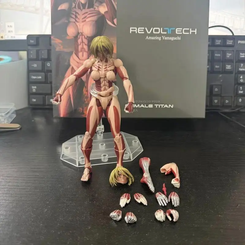 Attack On Titan Female Titan Revoltech Articulated Action Figure, Collectible Model, Desktop Ornament for Anime Collectors
