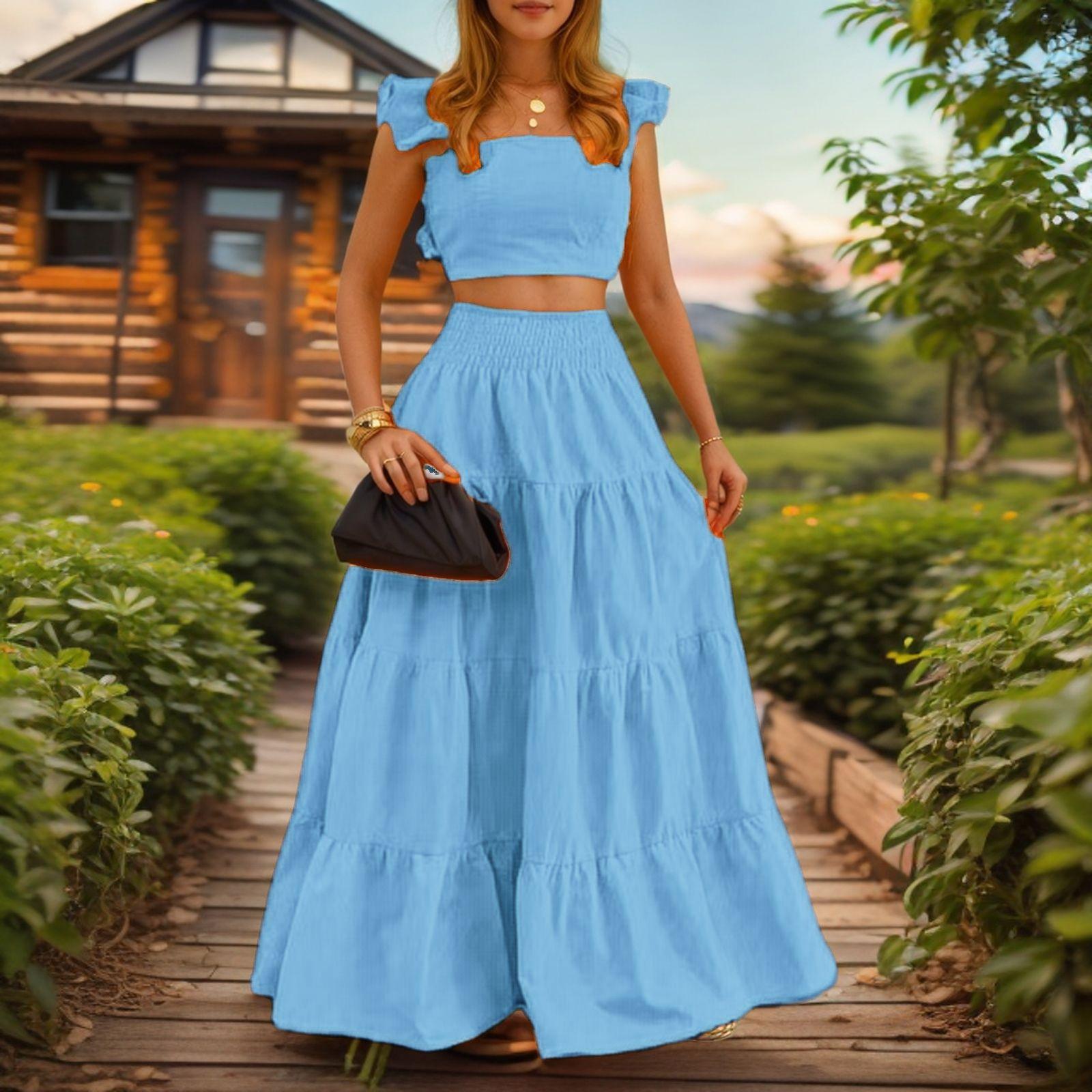 Elegant Long Sleeve Two Piece Dress Set