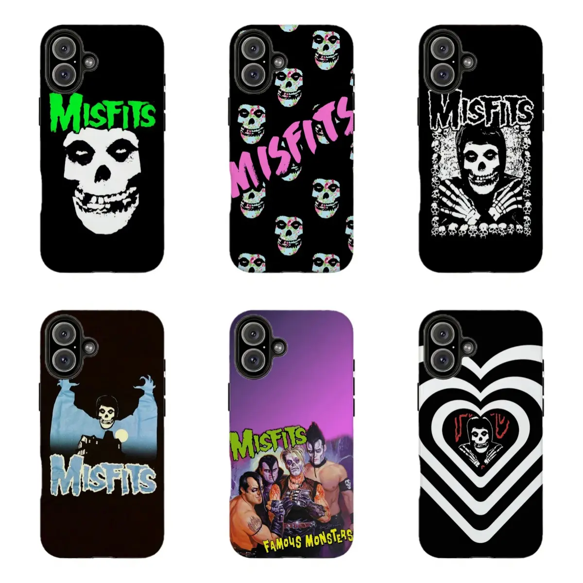 Misfits Fiend Skull Horror Punk Phone Case,for iPhone 16 15 14 13 12 11 17Pro Max Protection Casing,for Samsung S25 S24 S23 S22 Ultra,Gifts For Fans, Phone Accessories