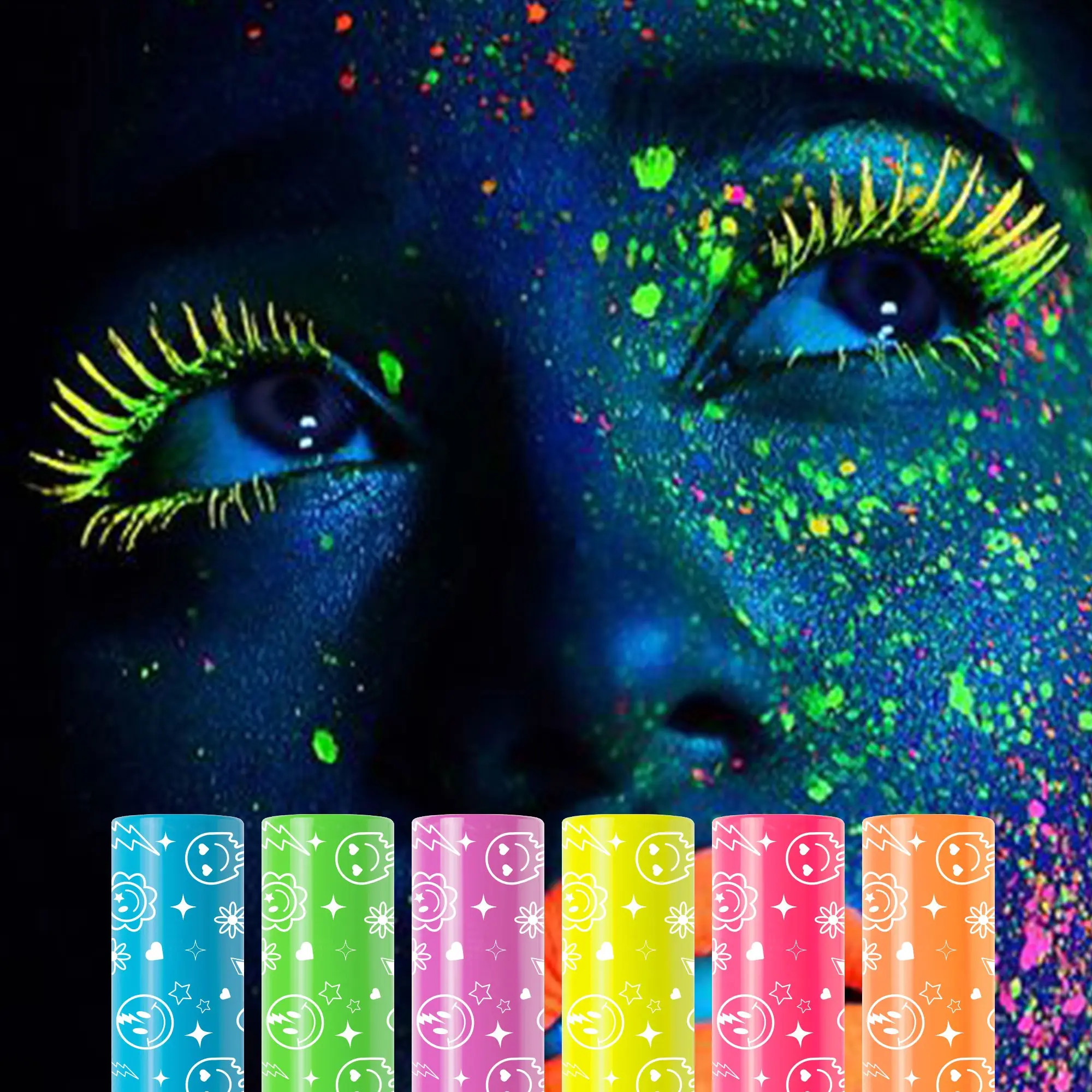 6-Piece UV Fluorescent Color Mascara Set, Smooth Application, Long-Lasting, Precise Lash Definition, Essential Makeup for Parties, Voluminous mascara, Volumizing Mascara