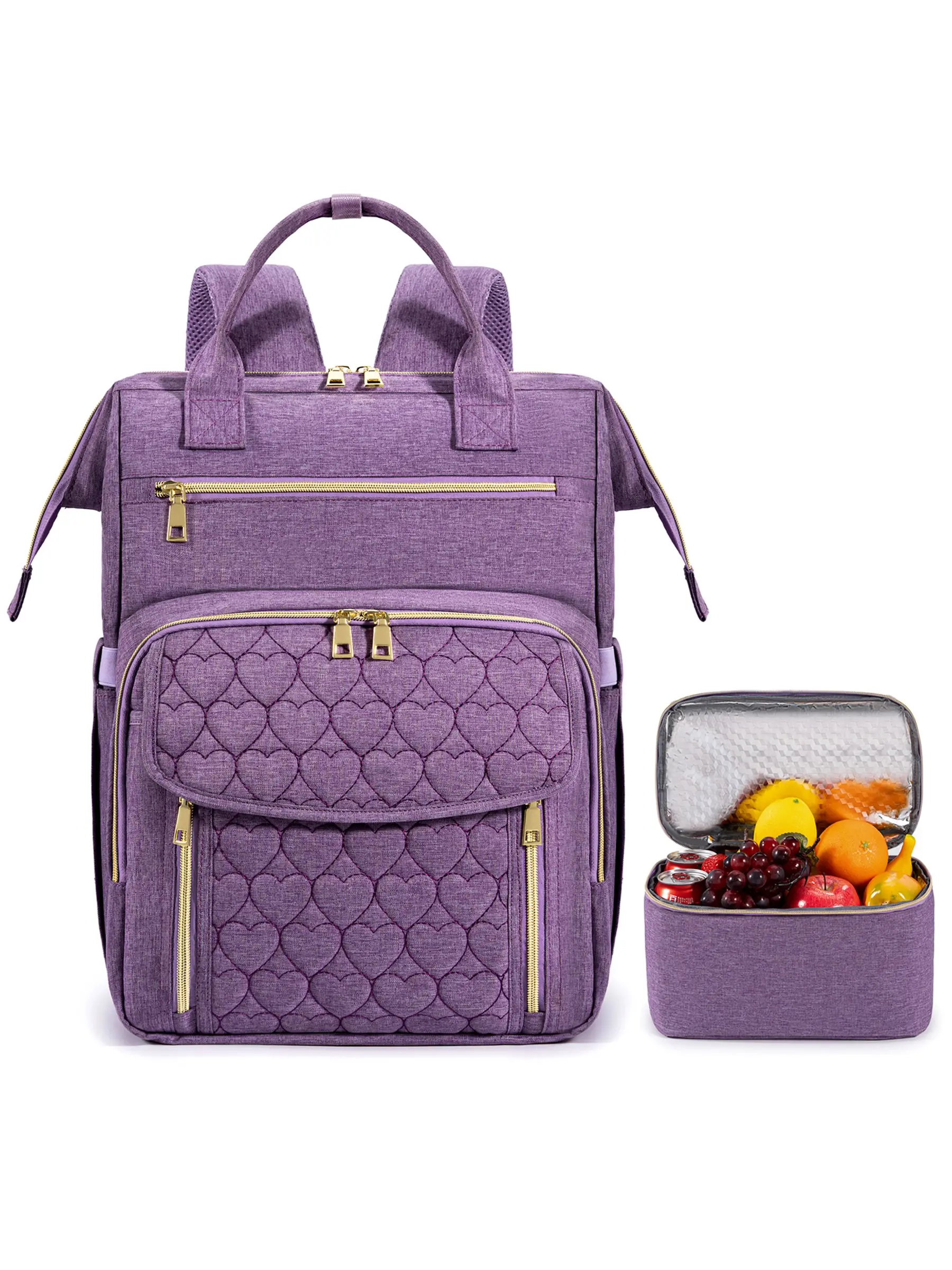 Two-In-One Detachable Insulated Lunch Bag Backpack, 15.6 Inch Shockproof Laptop Backpack, Large Capacity Commuter Business Travel Teacher Backpack, Insulated Cooler Bag