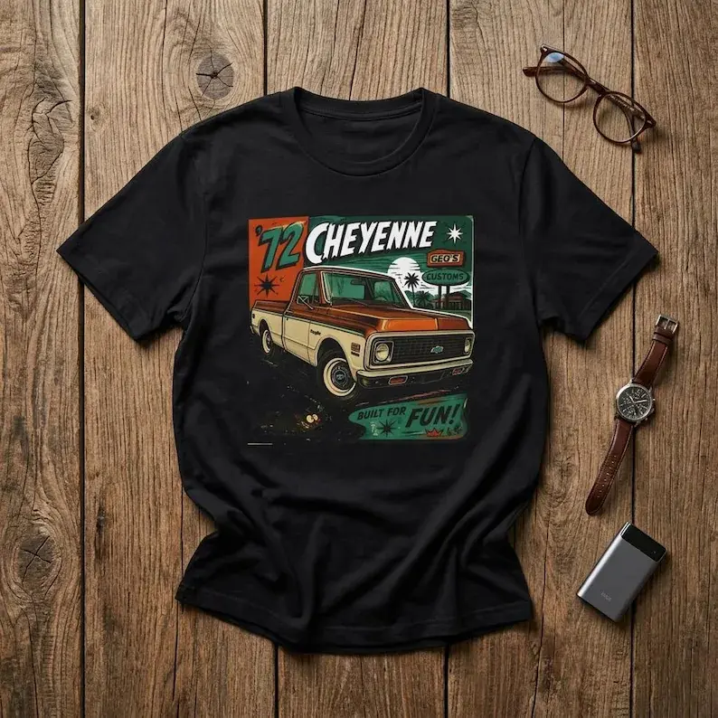72 Cheyenne Vintage Truck T-Shirt |   Retro Chevy Pickup Graphic