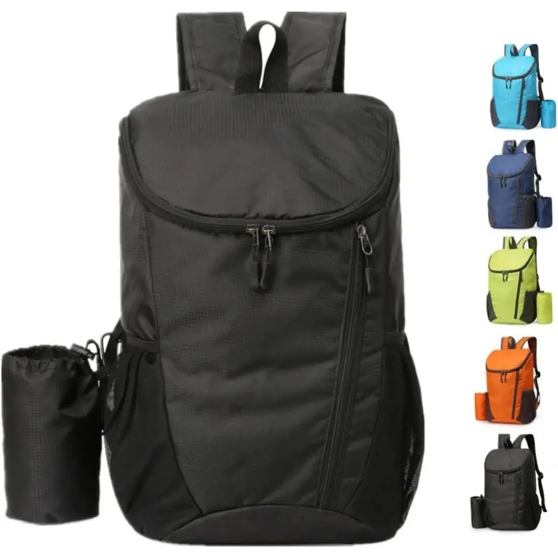 Portable Foldable Backpack Folding Mountaineering Bag, Ultralight Outdoor Cycling Rucksack, Travel Hiking Knapsack (Black)