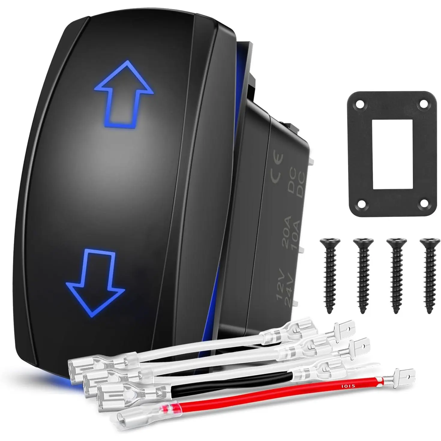 Nilight 7-Pin DPDT Non-Locking Momentary Rocker Switch - 20A 12V 24V (ON) Off (ON) Toggle, ABS/PC Plastic, Easy Install for Jeeps, Yachts, Marine Boats, Car Motor Control, LED Lights, Linear Actuator Wiring