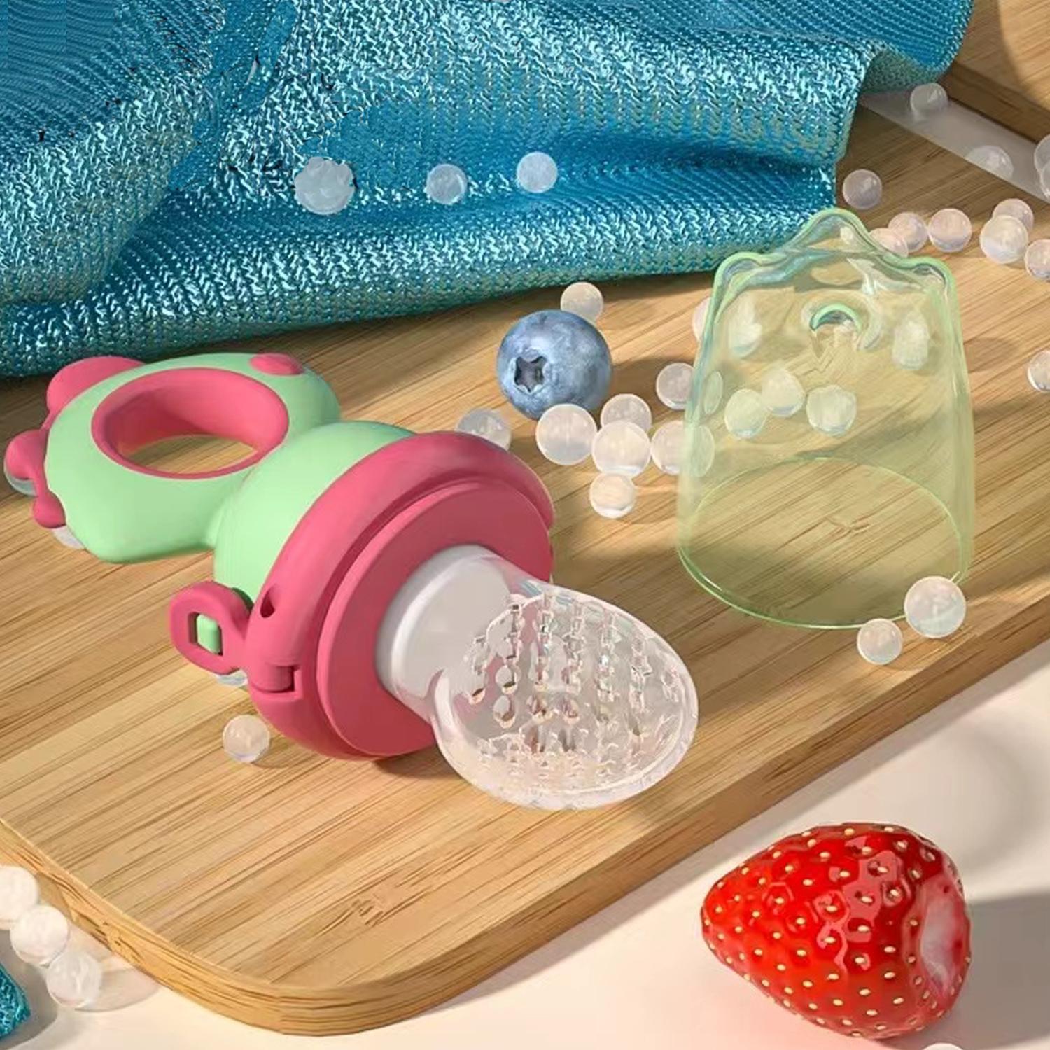 Silicone Fruit Teether, 1 Piece Rotating Push Type Fruit Feeder, Baby Fruit Feeder Pacifier, Baby Fruit Teether, Baby Food Supplement Feeder, Baby Teething Toy, Feeding, Cute, Newborn