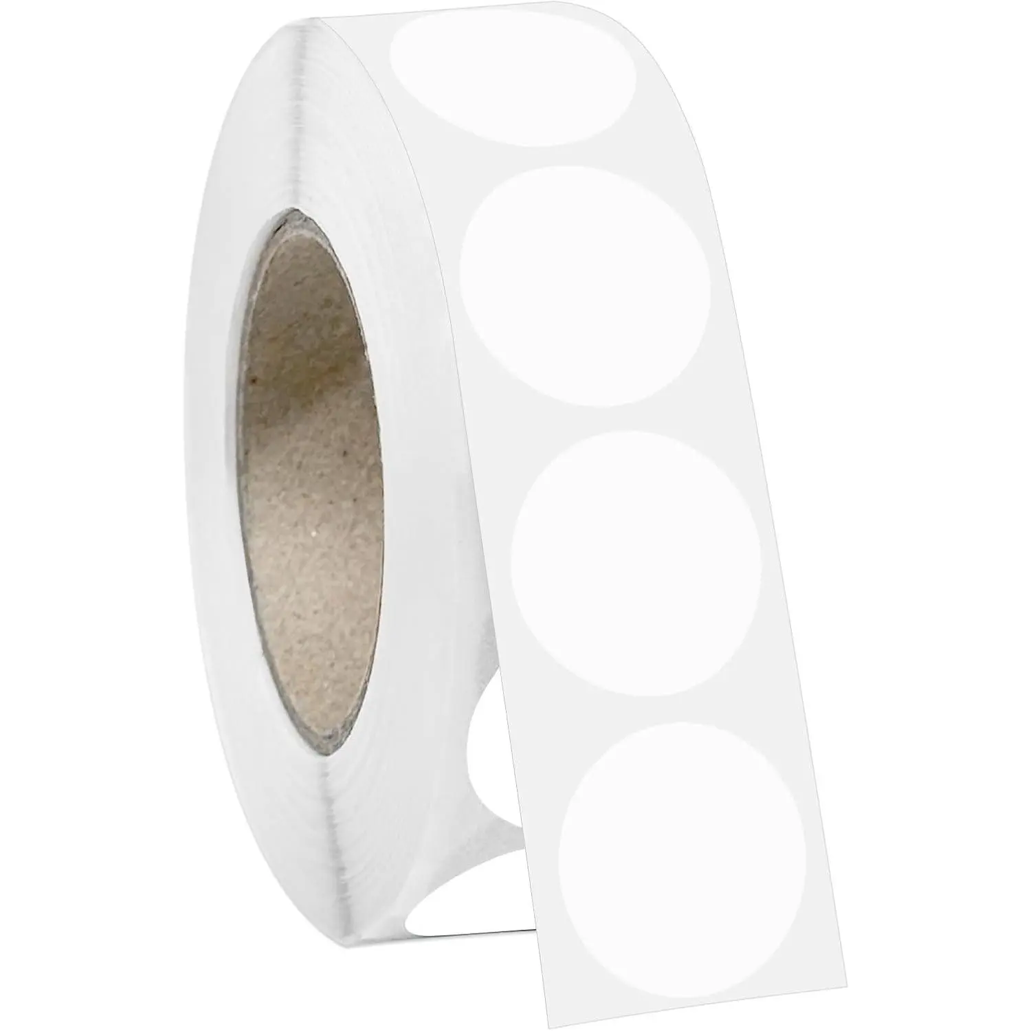 1000 PCS Pre-Cut Paper Round Dot Stickers (3/4" Solid White), Pre-Cut Roll Coding Labels for Coat Rack & Indoor Furniture Organization, Office Use