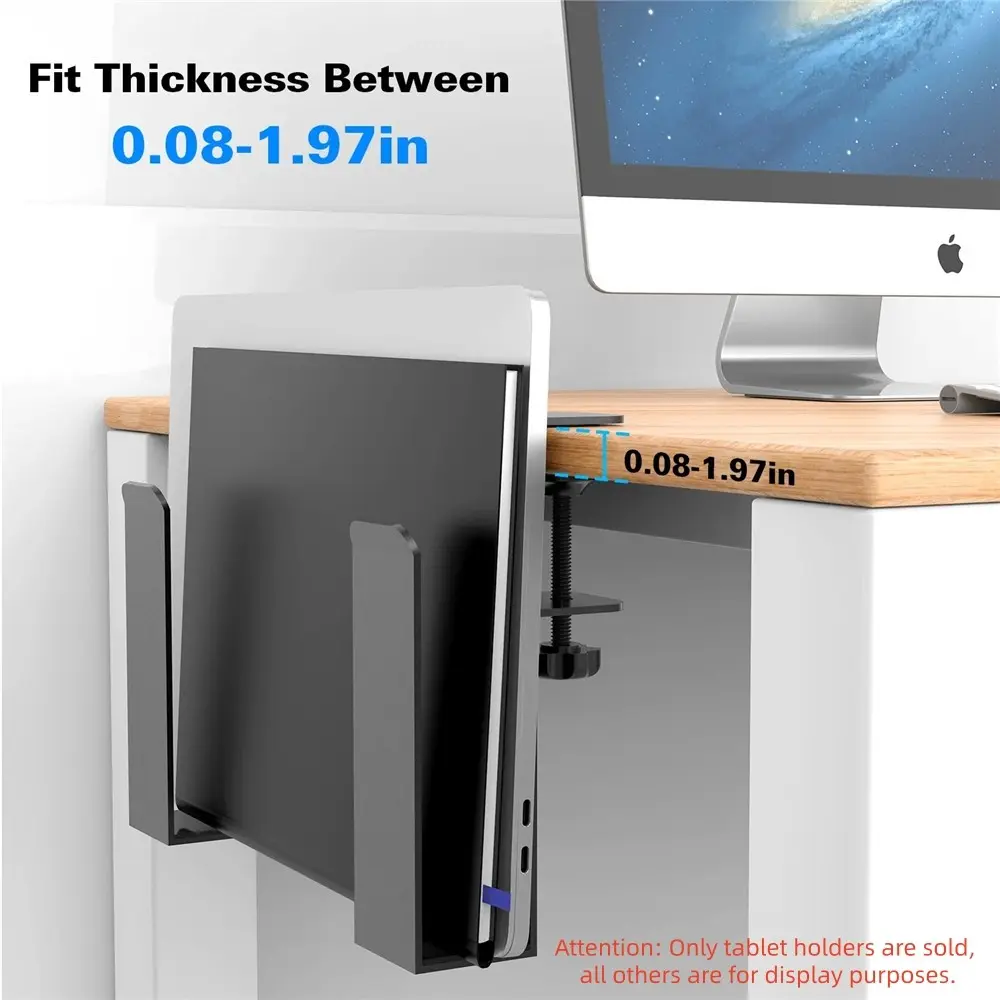 Laptop Side Table Storage Rack, Laptop Stand with Charging Tray, Organizing iPad and Tablet Holder for Home Office Use