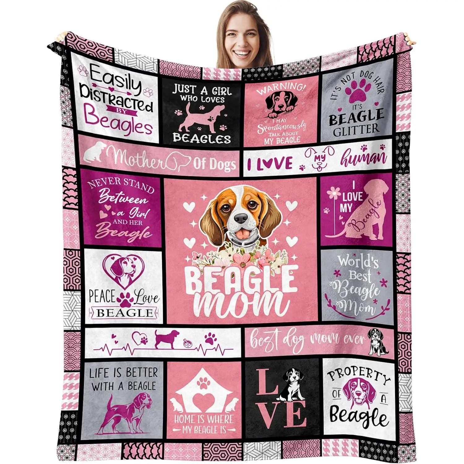 Beagle Gifts - Beagle Gifts for Women - Beagle Gifts for Beagle Lovers - Beagle Mom/Girls/Owner Birthday Gifts - Beagles Dog Themed/Birthday Gifts - Beagle Blanket 60" X 50"