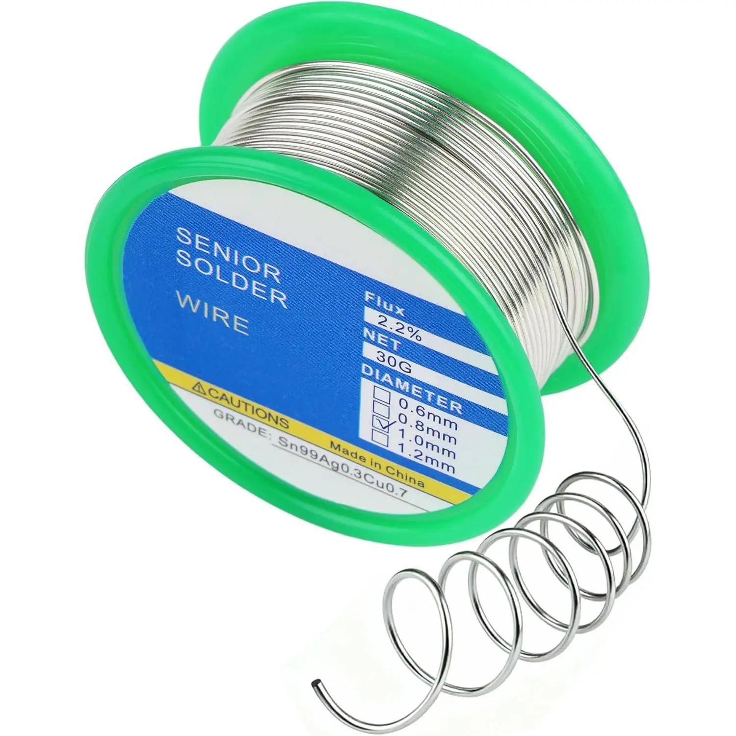 Solder Wire Lead Free Rosin Core Flux, 1mm Electric Solder Fine Sn99 Ag0.3 Cu0.7,  Melting Easy for Electrical Soldering No Lead 30g No Clean Solder Wire
