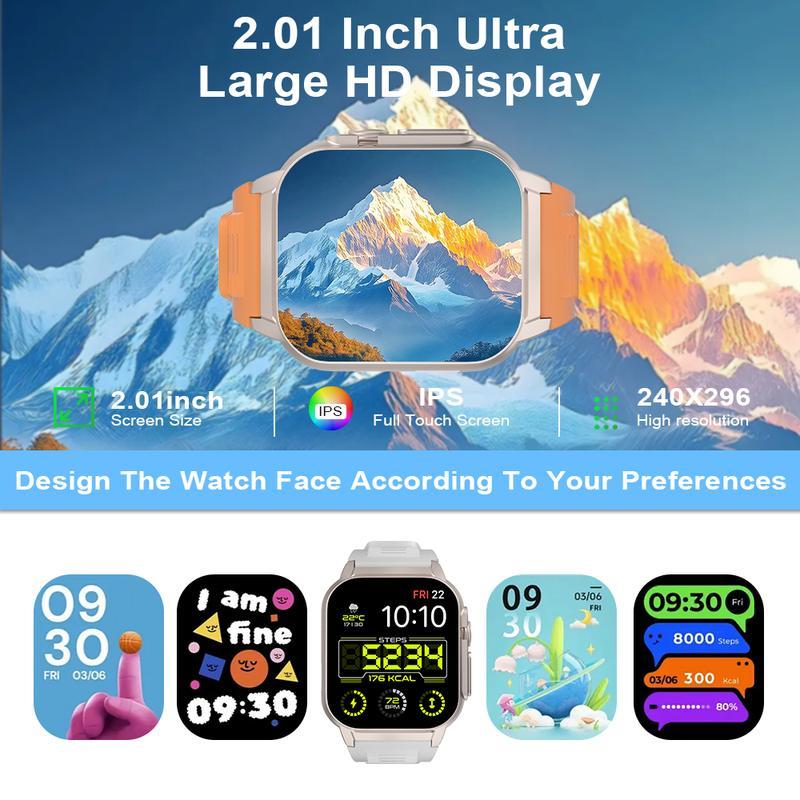 New Smartwatch with Dual Straps  2.02 HD Display, Bluetooth Calling, Outdoor Fitness & Health Tracking, Smart Wear for Men & Women Bluetooth calling outdoor watch Rugged smart watch
