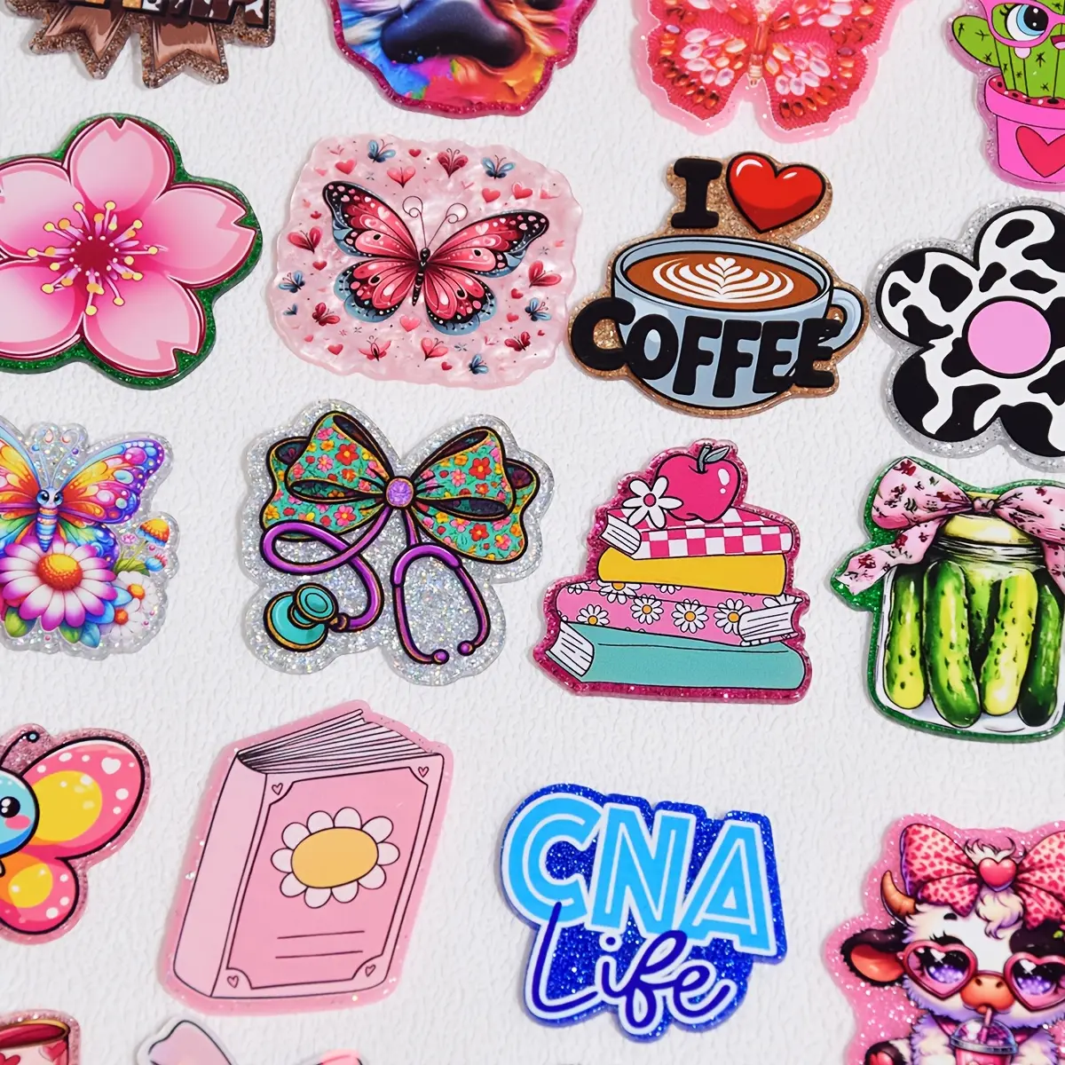 90pcs Bulk Acrylic Glitter Flatback Charms - Glitter Resin & Acrylic Material, Craft Embellishments for Beading Making, Accessories for Beading, DIY Keychains & Costume Jewelry (Holiday Reward Gifts), Diy With Charms, Resin Flatback Beads, Charms Bulk, Be