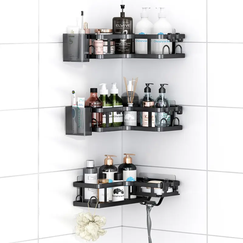 Bathroom storage rack, kitchen and bathroom storage set, adhesive wall mounted storage rack, small-sized wall storage rack, non perforated wall mounted sorting rack # home storage # wall mounted storage # kitchen storage # non perforated storage rack.