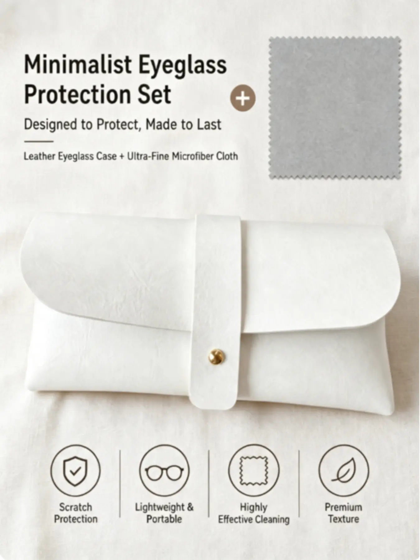 Eyewear Bag Set, Portable Soft Case with Premium Microfiber Cloth, Gift Box Included, All Seasons Casual Style
