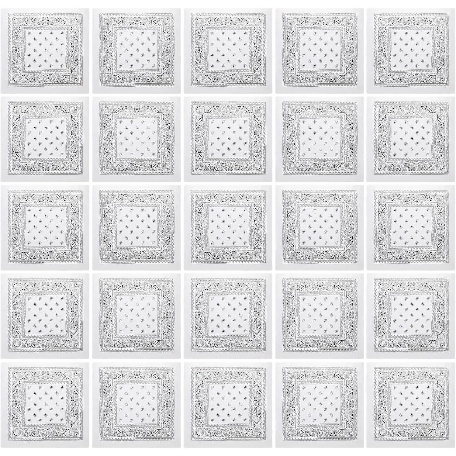 100 Pack Bandanas Unisex Paisley Bandanas Bulk Multi Purpose Cowboy Head Wrap Necktie Face Cover Party Supplies, 21.26 inches
