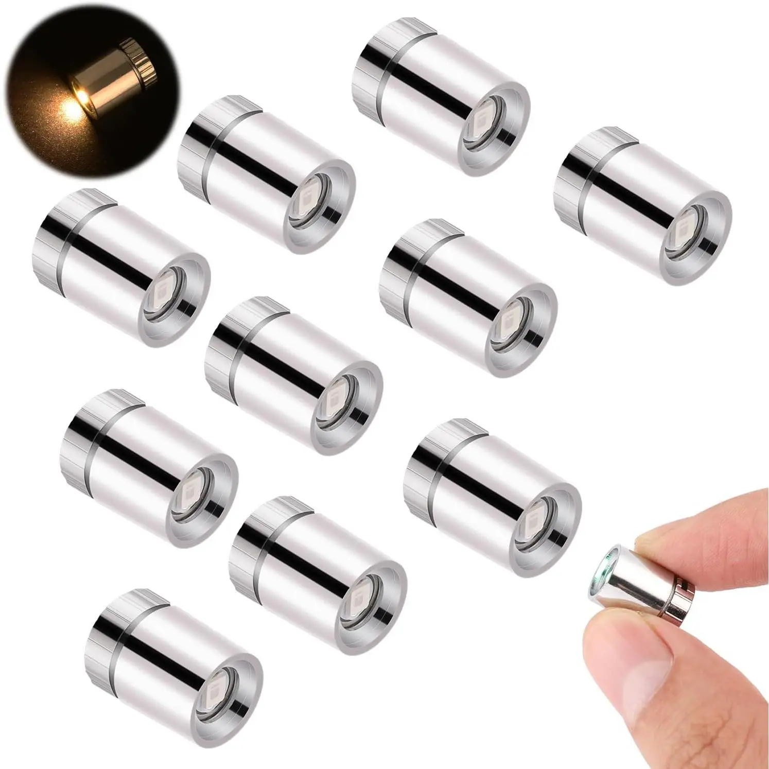 10pcs Warm White LED Mini Lights Silver Plastic Battery Included for Dollhouse Paper Lantern Party Decoration Crafts Dollhouse Accessories