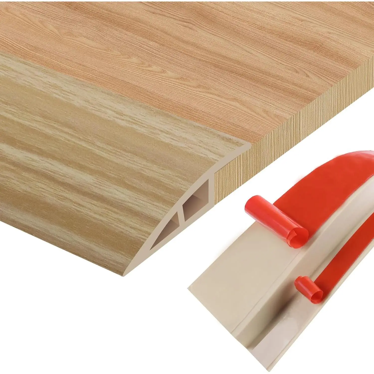 Floor Transition Strip Door Threshold 39" Floor Transition Reducer Trim on The Edges Threshold Strip Self Adhesive Suitable for Doorways, Tiles, Carpet