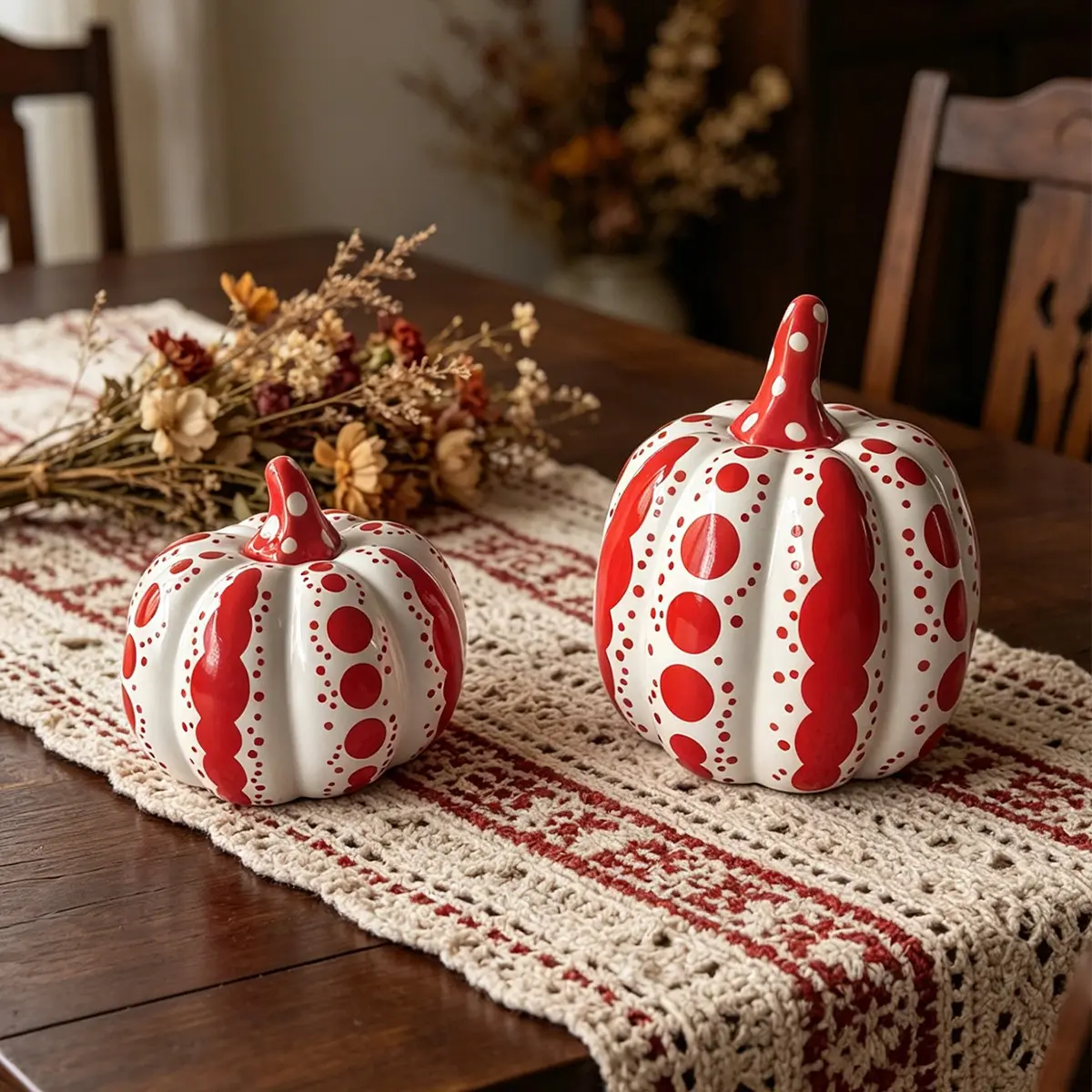 Creative Pumpkin Shape Ceramic Craft, Halloween and Harvest Festival Decor, Elegant Style for Living Room, Office, Hotel, Desk Decoration, Gift Idea