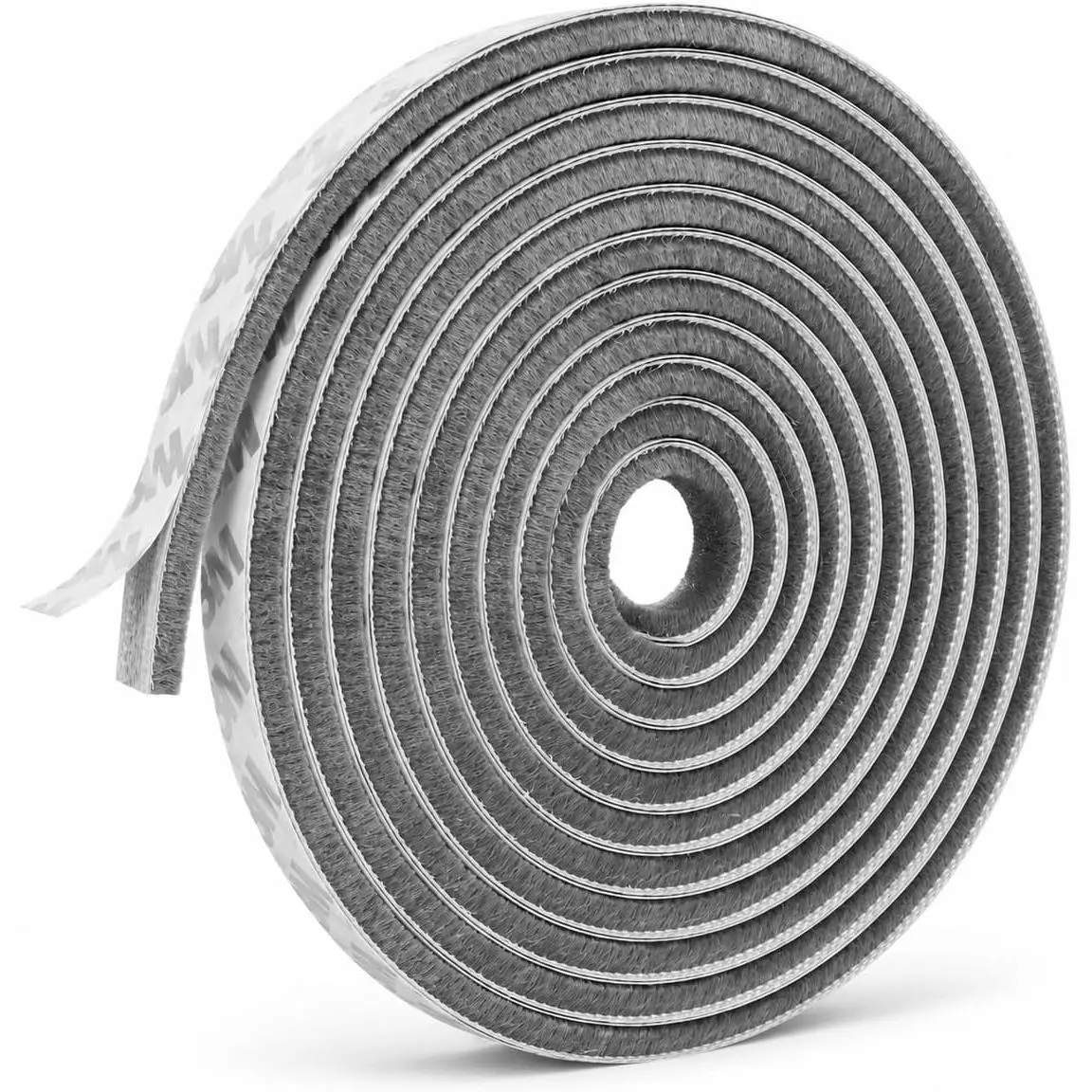 20FT Nylon Pile Weather Stripping, Peel-and-Stick Self-Adhesive Flexible TPU Draft Blocking Seal Strip for Sliding Doors & Windows, 0.3-0.5" Fit Felt Soundproof Gap Stopper, Gray