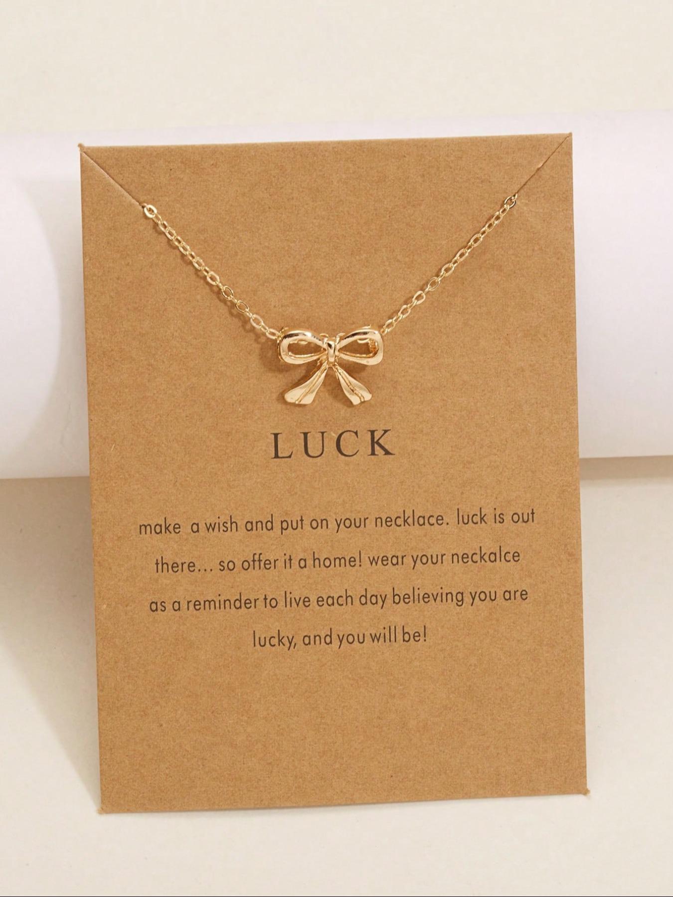 Women's Elegant Bowknot Design Pendant Necklace, Minimalist Trendy Pendant Necklace, Chic Vintage Jewelry As Gift for Girlfriend