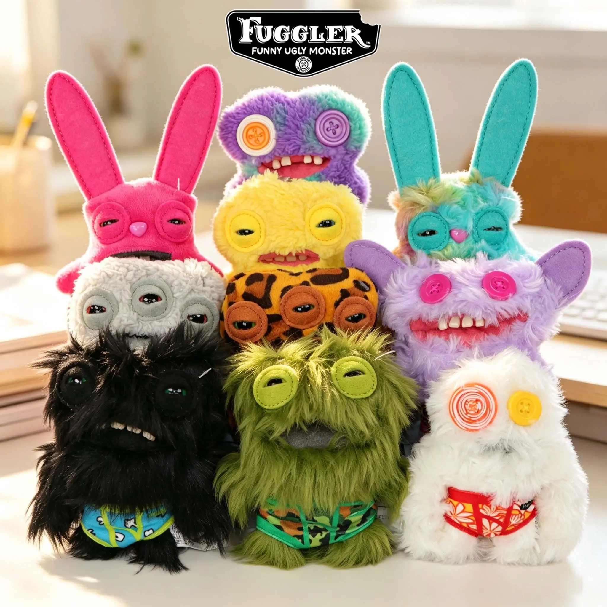 Fuggler Funny Ugly Monster Plush Toys Keychain Monster Rabbits Cute Stuffed Fugg Kawaii Peluche Dolls Pendants Gifts