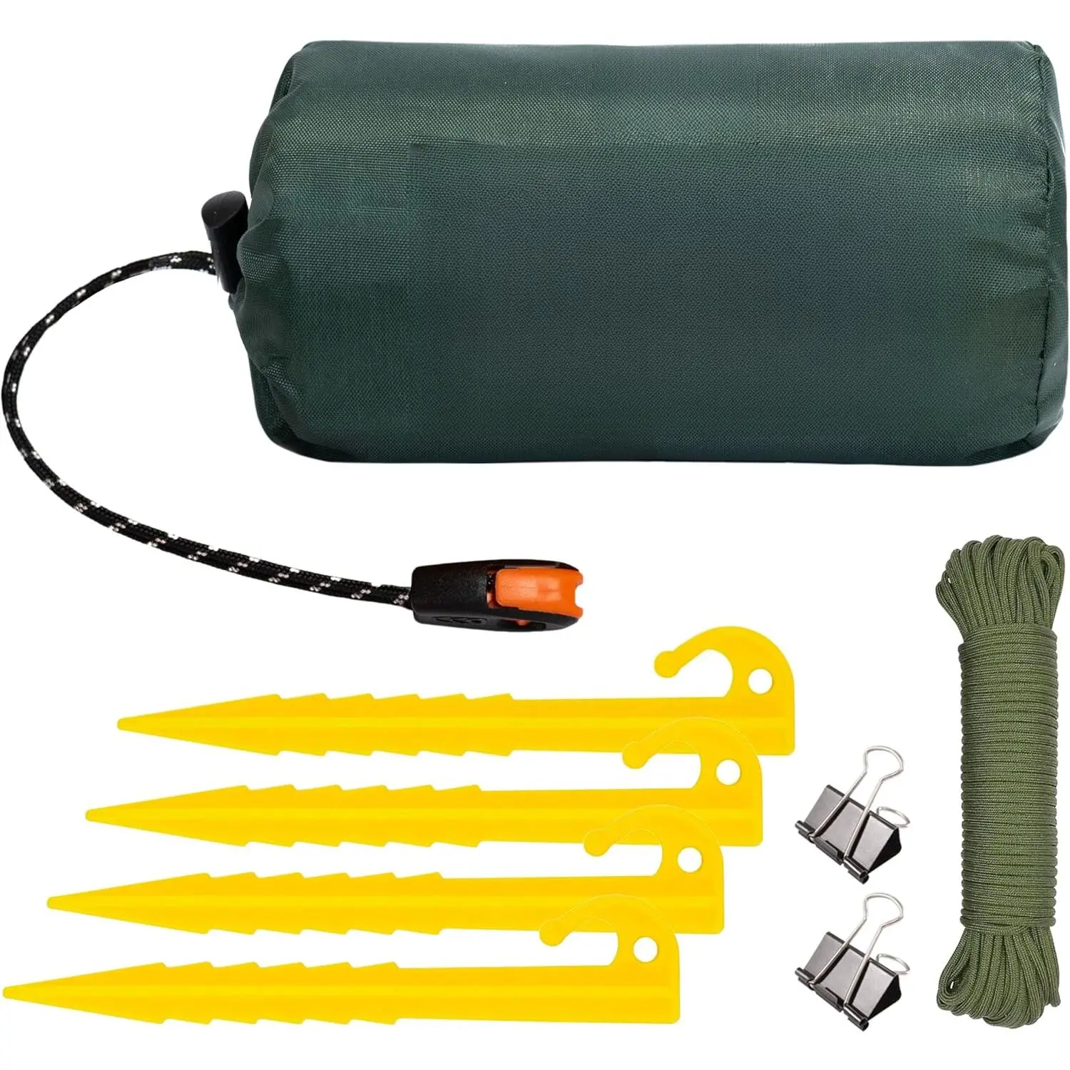 Emergency Tent for Babies, 2-Person Thermal Mylar Waterproof Compact Bivvy Tarp, Outdoor Camping Survival Gear with Paracord & Accessories (Baby Survival Kit Essential), No, No Warning Applicable, Includes Paracord