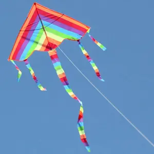 Easy Fly Colorful Rainbow Kite Outdoor Fun Sports Beach Kids Children  Buitenspeelgoed Cometas De Viento Outdoor Toys Kites
