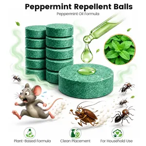 Mouse Repellent Peppermint Oil Balls, Natural Rodent & Pest Repellent for Indoor Outdoor Use, Pesticide-Free Mouse Deterrent for Home, Garage, Kitchen, Basement, 12 Pack