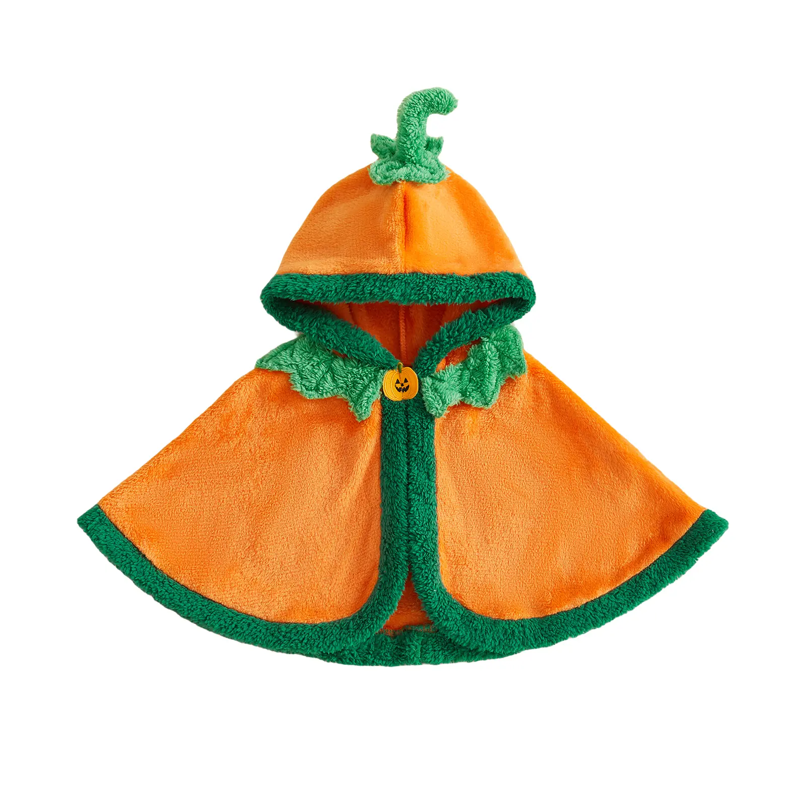 Toddler Halloween Poncho Costume Plush Pumpkin Cloak Cape Cosplay Outfit Cute