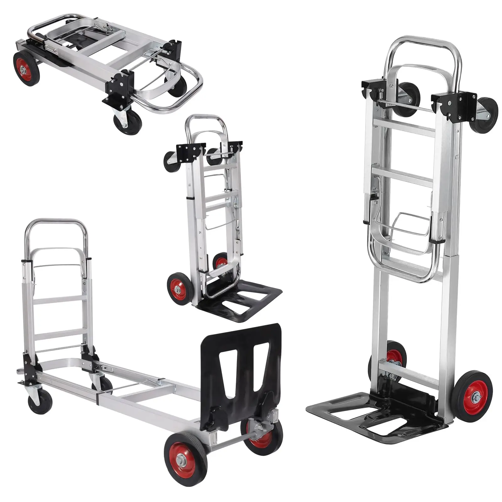 Heavy Duty 2-in-1 Convertible Hand Truck Platform Cart – 700 lbs Capacity, Folding Dolly with Telescoping Handle & 4 Wheels – Ideal for Warehouse, Moving, Supermarket, Garden, Grocery
