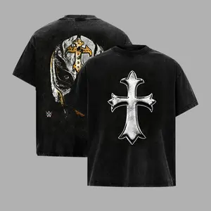Men's Rey Mysterio Unisex Retro Casual Short-Sleeve Wrestling T-Shirt, WWE Fan Tee, 100% Cotton Premium American-Made Acid-Washed Crewneck Menswear Fabric