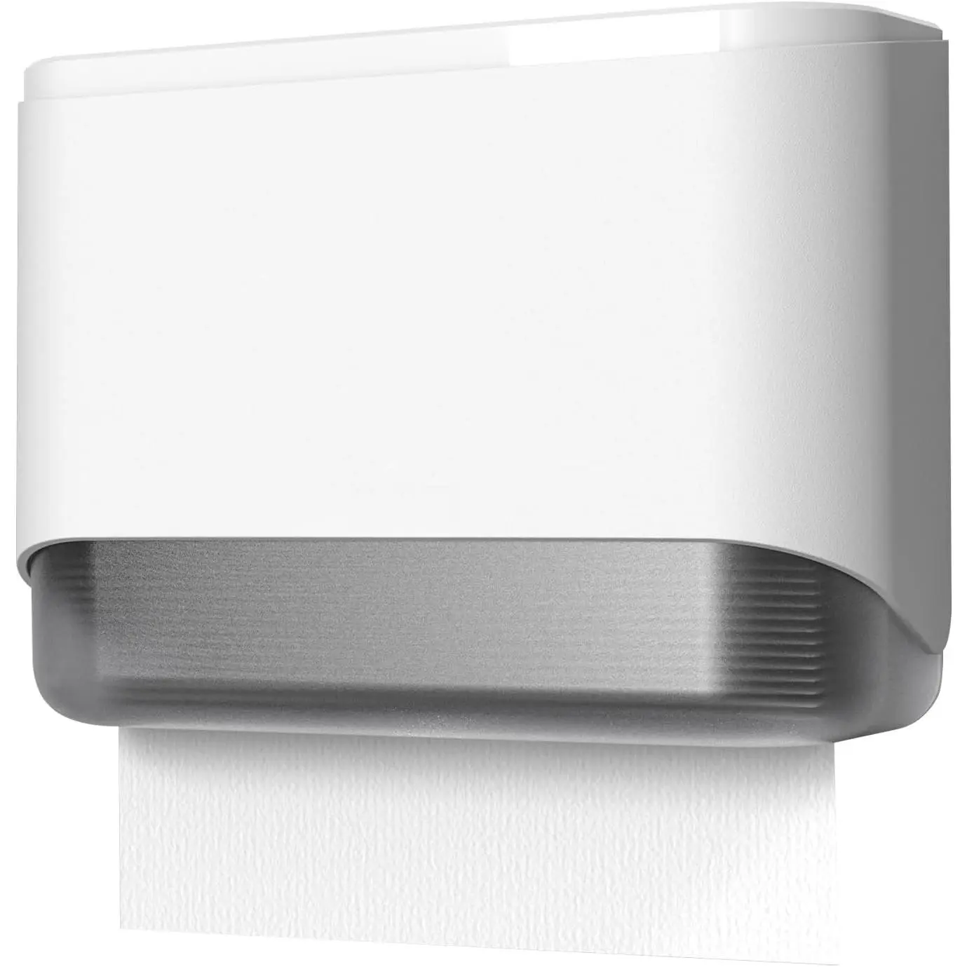 Commercial Paper Towel Dispenser Wall Mount C-Fold Multifold Trifold Hand Towels Dispenser for Bathroom, Two Key Lock Design No-Drilling Adhesive & Screws Included, ABS , White-PN6012