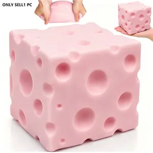 Pink/Beige/Yellow Cheese Squeezing Toy, Soft and Fun Toy, Rebound Sensory Toy, Helps Relax and Focus, Suitable for Adults/Children's Sensory Cheese Toys
