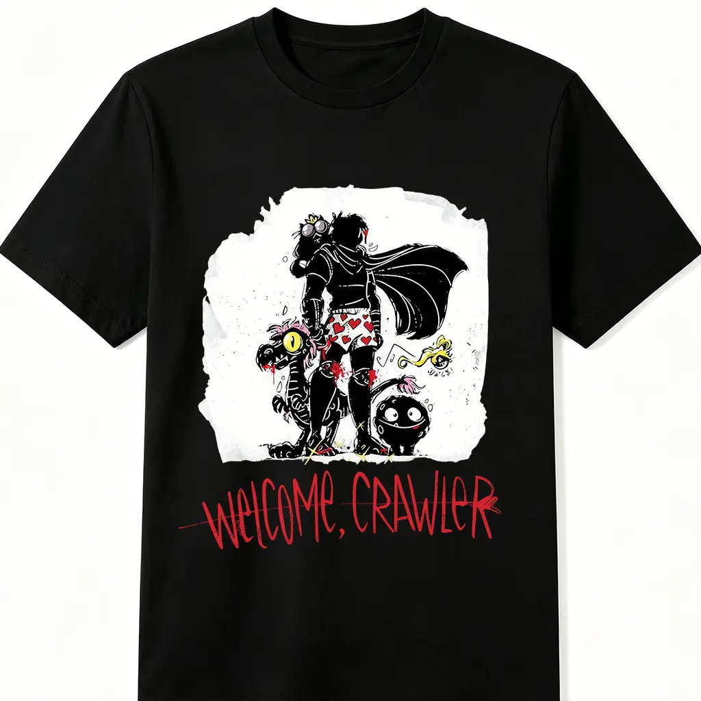 Dungeon Crawler Carl Welcome Crawler cotton men's Shirt Gothic creature art, spooky charactersgraphic tees Sci Fi Book Classic y2k Casual,american