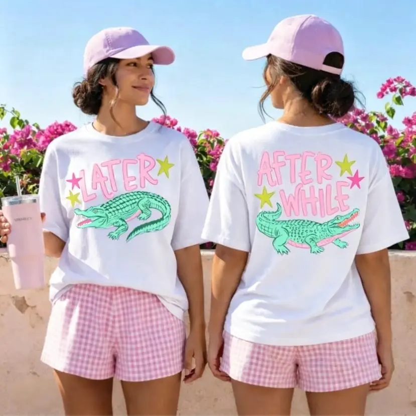 Later Gator Alligator Summer After A While Crocodile Summer Vacation TeeTshirt Comfort Colors T-shirt After While Summer Beach Shirt，Women's T-shirt Men's T-shirt Unisex T-shirt Universal Size