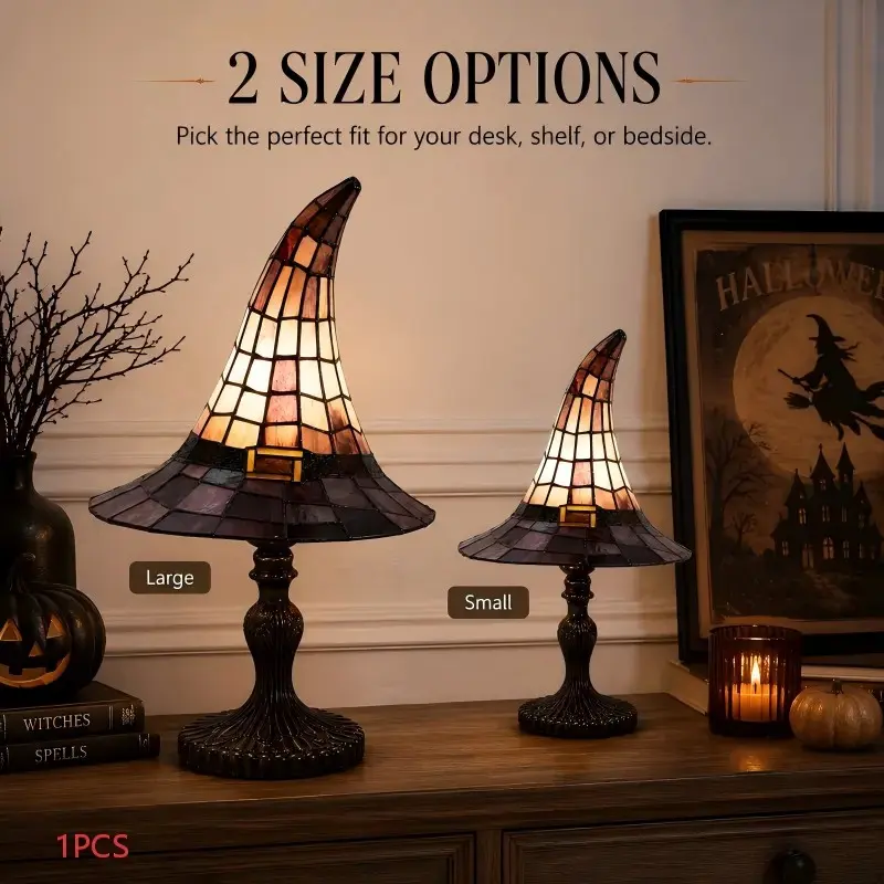 Halloween Witch Hat Table Lamp, Adjustable LightEnergy Saving, Retro Style, Bedroom Desk Decor,Christmas Birthday Gift, High Aesthetic Value, Decorative Lamp