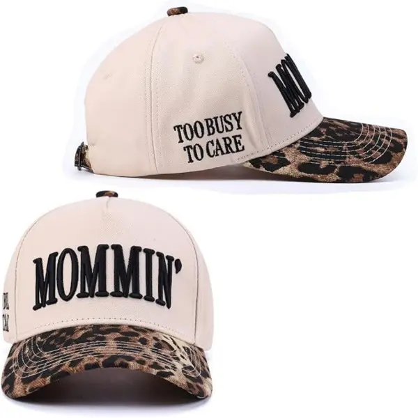 Mommin Trucker Hat for Women, Embroidered Mom Baseball Cap | Adjustable Cotton Birthday Gifts for Mom from Daughter Son Husband Leopard