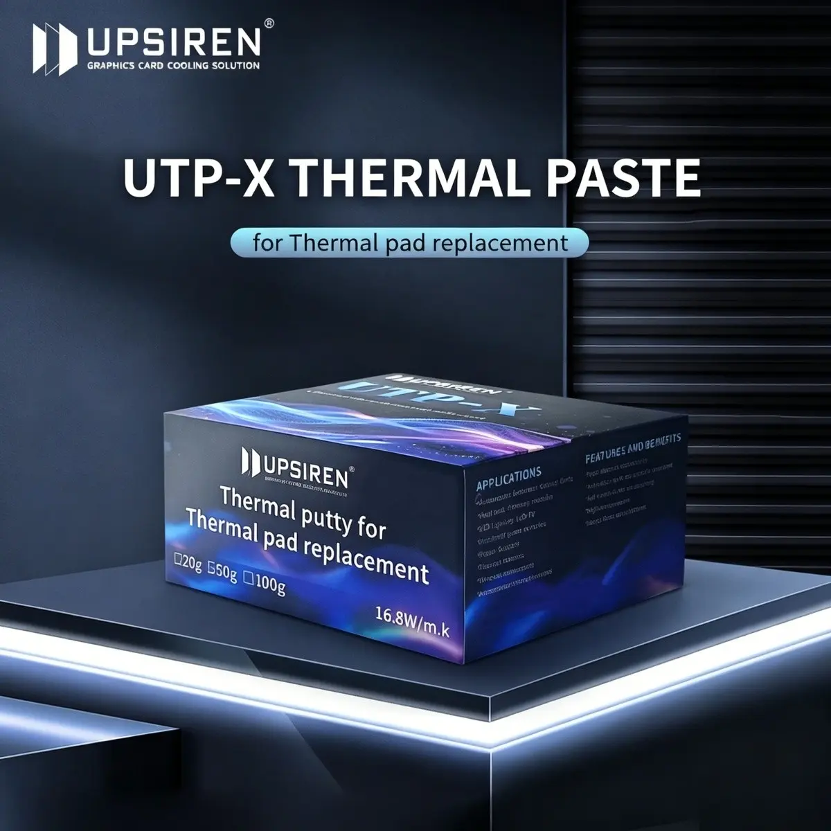 Upsiren Utp-X Thermal Paste 16.8w/mk, Single Pack, Ideal for Gpu, SSD, Cpu, Graphics Card, PC Gaming, Maximum Thermal Conductivity, Gaming Items