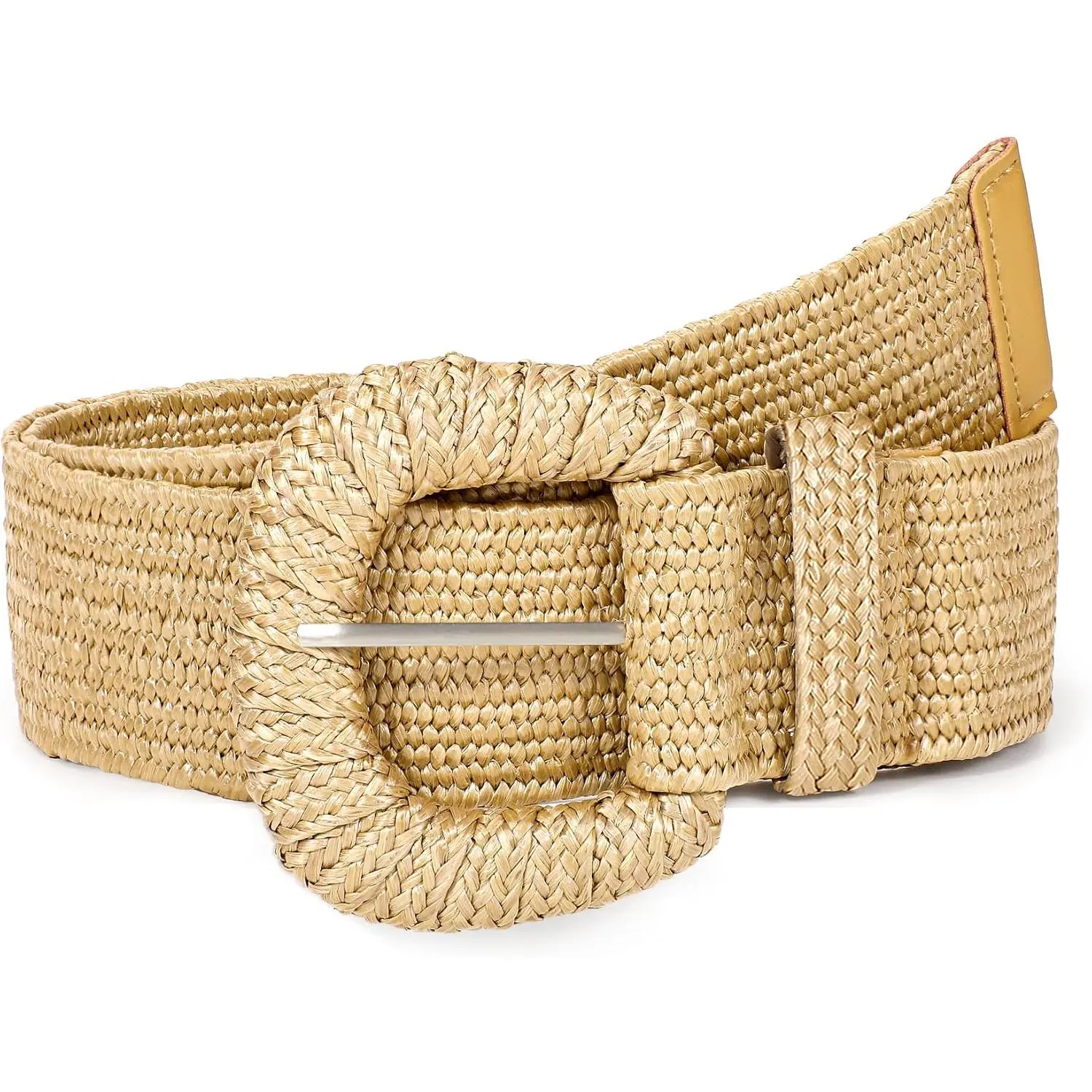 Women's Wardrobe Straw Woven Elastic Belt for Women Stretchy Belts for Dress Fashion Boho Waist Belt Rattan Raffia Ladies Belts
