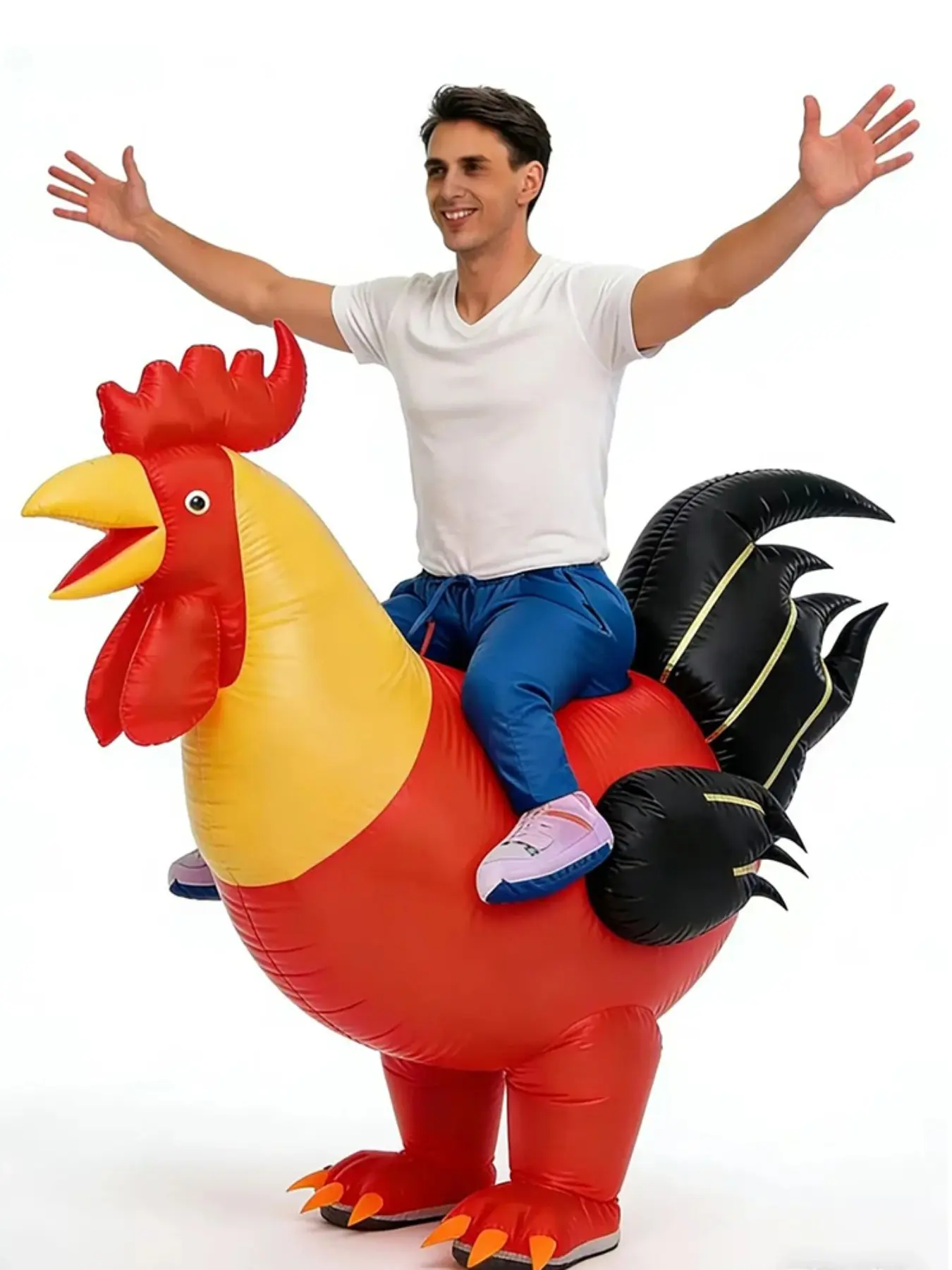 Adult Rooster Inflatable Suit, Full Body Inflated Chicken Costume, Fancy Dress Cosplay, Halloween Costumes, Blow Up Suit