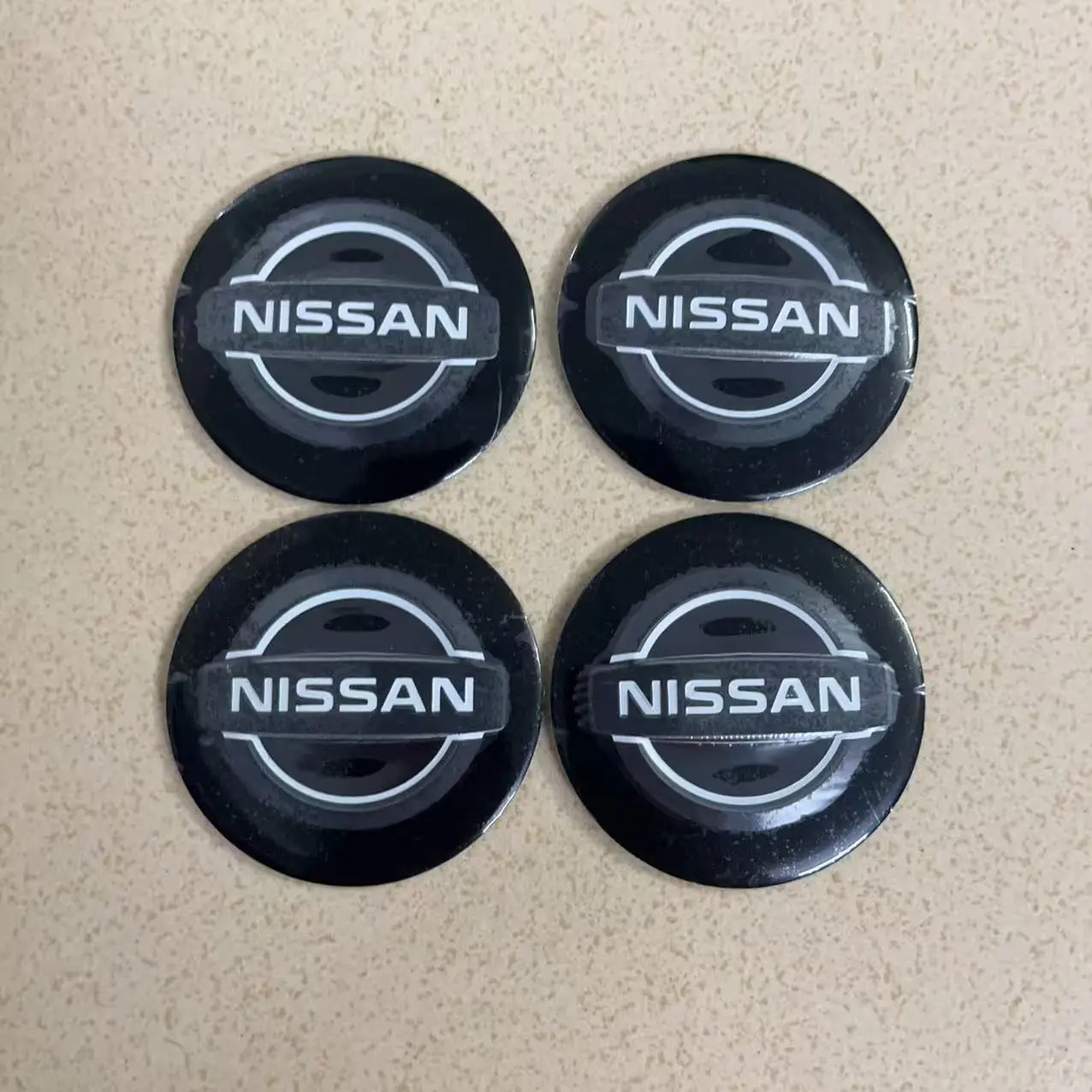 4pcs Nissan Wheel HUB Cover Labels, Fits Altima, Sentra, Qashqai, Versa, Bluebird, 56mm Tire Center Cap Stickers, New Design, Automobile Decals
