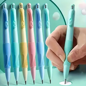 8/12 Piece Corrective Grip Automatic Pencil Set, Mechanical Pencils, Ideal for Office School Students, Includes 2mm Hb Leads, Comfortable Soft Gel, Thick Core, Perfect Gift