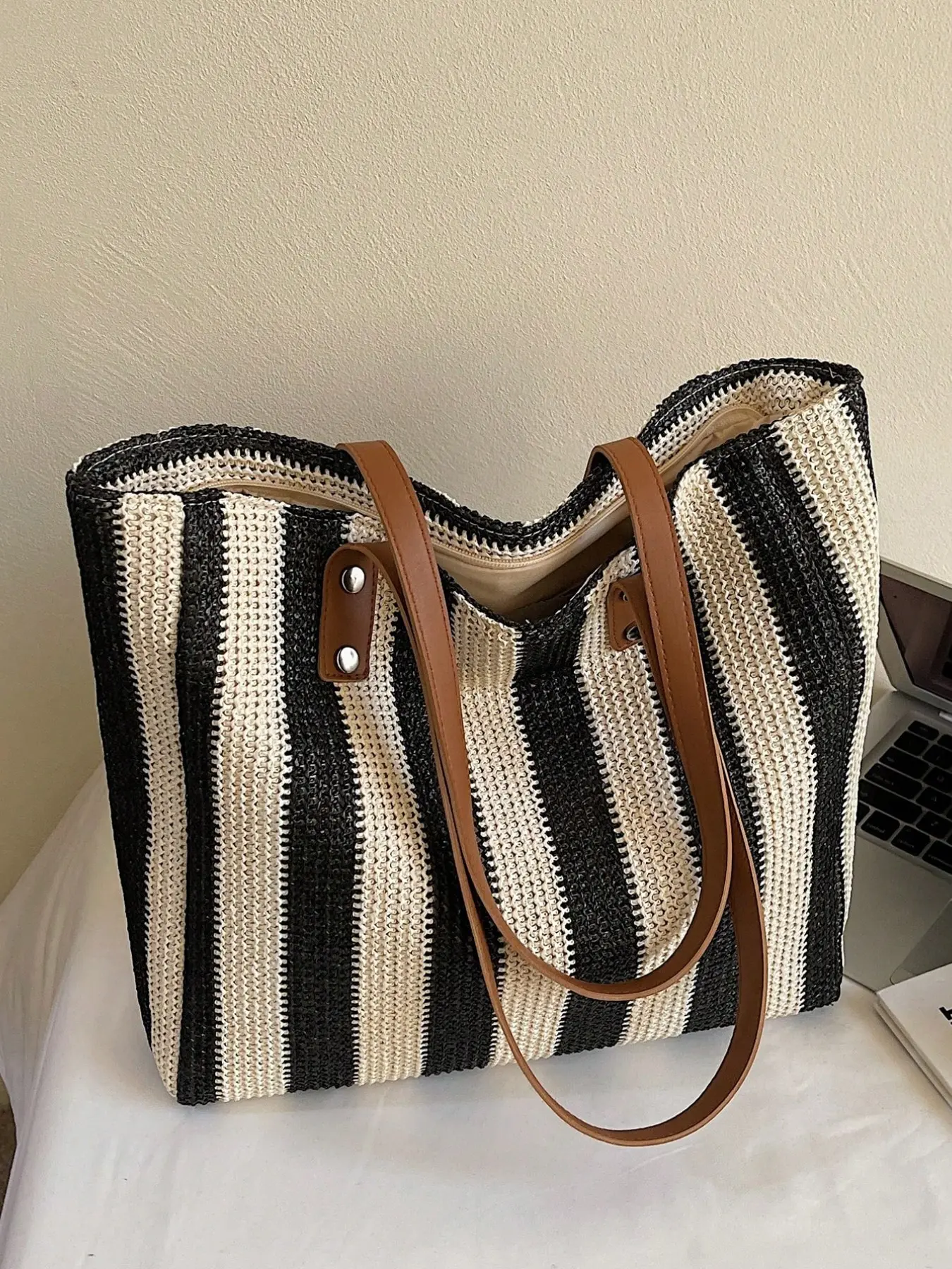 Large Capacity Rainbow Crossbody Shoulder Bag, Crossbody Purses, Simple Design, Perfect for Travel, Outing, Beach, Summer Fashion, New Arrival
