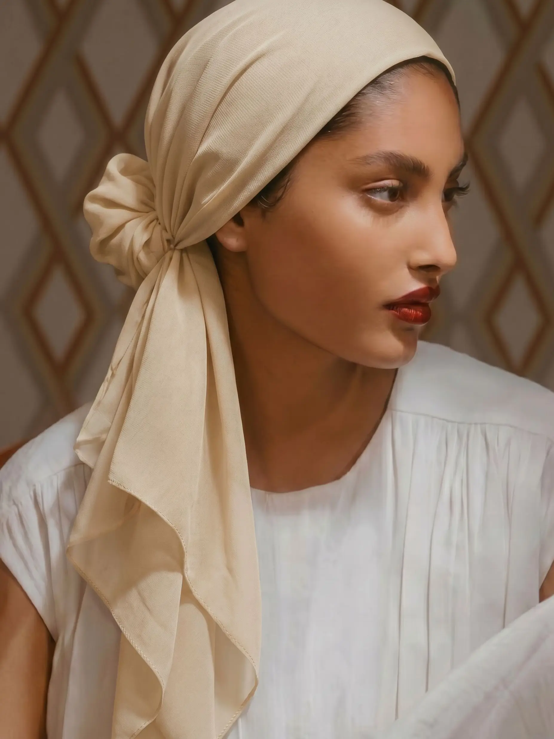 Women's Breathable Chiffon Headscarf, Summer Scarf, Comfortable Fitted Plain Design, Anti-Slip Sweat-Wicking, Ideal for Daily Wear & Outdoor Activities