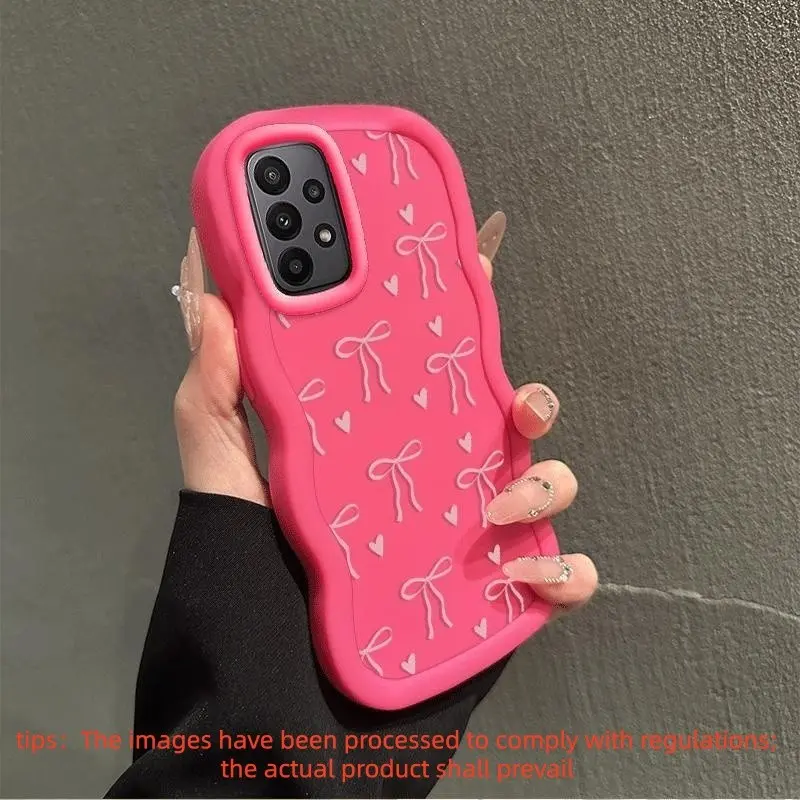 Shockproof Anti-Slip Durable Anime Heart Bow Phone Case Compatible with Samsung Galaxy A23/A23 5G/A32/A33 5G/A52/A52 5G/A52s 5G/A53 5G/A73 5G